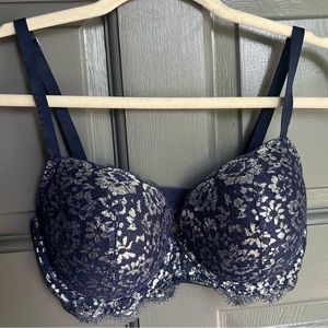 VS Dream Angels Lightly Lined Navy Demi Bra‎